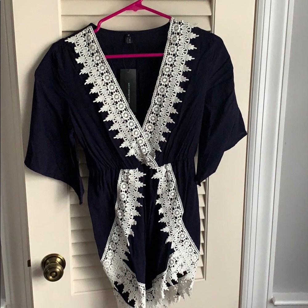 NWT lace short sleeve romper